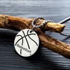 Stainless Steel Basketball Pendant Necklace