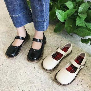 Strapped Mary Jane Flats