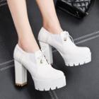 Platform Chunky Heel Lace-up Shoes