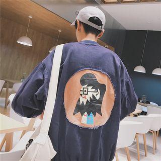 Long-sleeved Loose-fit Cartoon Zip Baseball Jackets