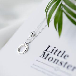 925 Sterling Silver Hoop Pendant Necklace