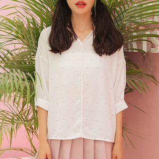 Dotted 3/4-sleeve Shirt