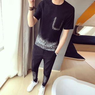 Set: Printed T-shirt + Slim-fit Pants