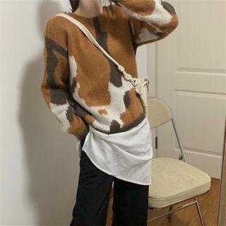 Print Sweater Brown - One Size