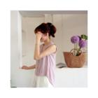 Sleeveless Faux-pearl Button Blouse