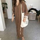 Long-sleeve Maxi Shirt Dress