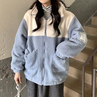 Bear Ear Hooded Faux Shearling Jacket