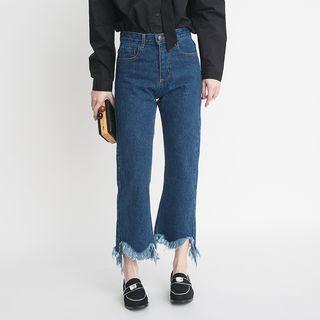 Fray Straight Jeans