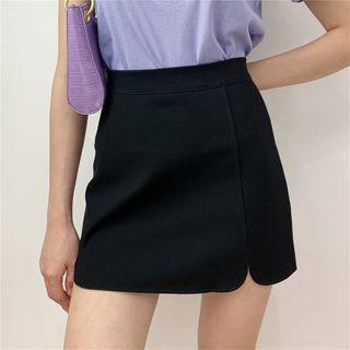 High Waist Skinny Plain Skirt