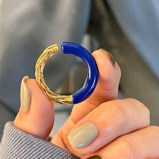 Two-tone Open Ring J2617 - Blue & Gold - One Size