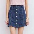 Single-breasted Denim Skirt