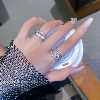 Layered Rhinestone Open Ring / Set (various Designs)