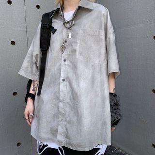 Couple Matching Short Sleeve Tie-dye Shirt As Shown In Figure - One Size