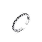 925 Sterling Silver Fashion Elegant Geometric Pattern Adjustable Open Ring Silver - One Size