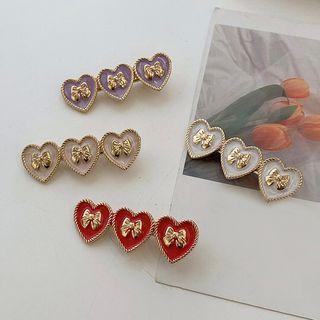Bow Heart Alloy Hair Clip