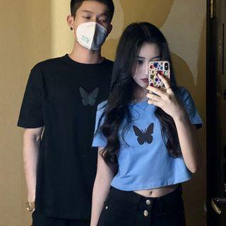 Couple Matching Short-sleeve Butterfly T-shirt