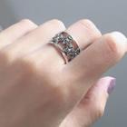 925 Sterling Silver Star Open Ring K429 - One Size