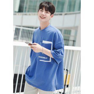 Ensemble Printed Pocket-front Oversized T-shirt