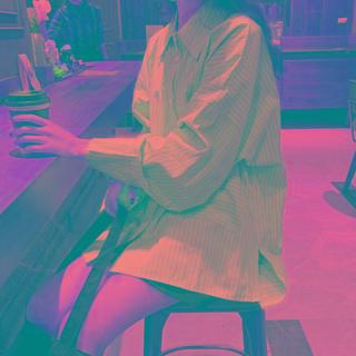 Plain Oversized Shirt Blue - One Size