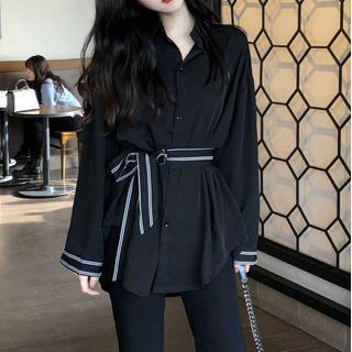 Tie-waist Shirt Black - One Size
