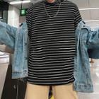 Couple Matching Long-sleeve Turtleneck Striped Knit Top
