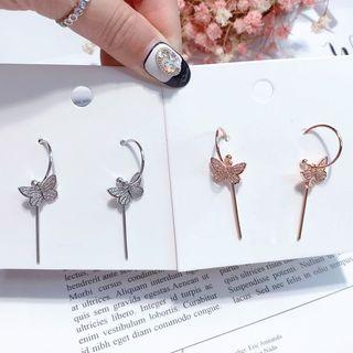 Butterfly Rhinestone Hook Earring