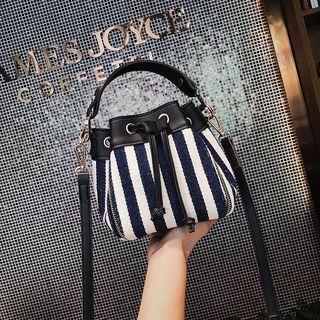 Canvas Striped Bucket Bag