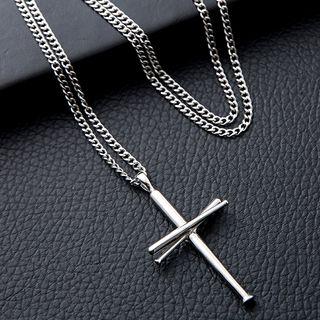 Stainless Steel Cross Pendant Necklace Pendant - Stanless Steel - One Size