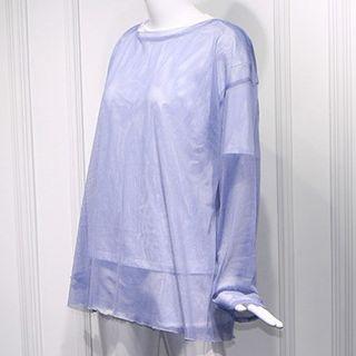 Plain Short-sleeve T-shirt / Crew-neck Long-sleeve Mesh Top / Shorts