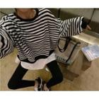Mock Two-piece Striped T-shirt / Leggings