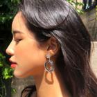 Irregular-hoop Bead Dangle Earrings One Size