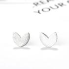 925 Sterling Silver Heart Stud Earrings 925 Silver - One Size