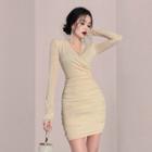 Long-sleeve Elastic Bodycon Dress