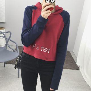 Lettering Hoodie Wine Red - One Size