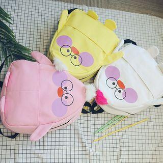 Furry Trim Duck Canvas Backpack