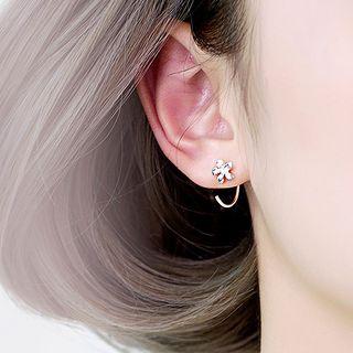 925 Sterling Silver Flower Swing Earring Silver - One Size