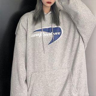 Oversize Long-sleeve Lettering Hoodie