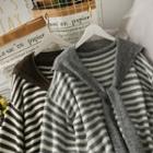 Striped Loose Knit Top + Shawl