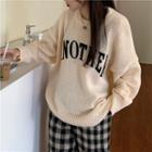 Oversized Round-neck Lettering Long-sleeve Sweater