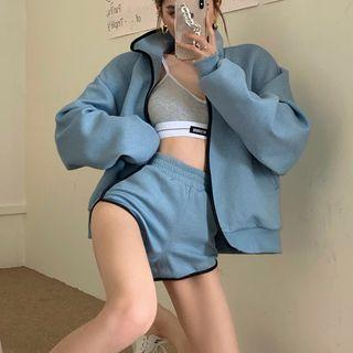 Zip-up Jacket / High-waist Shorts
