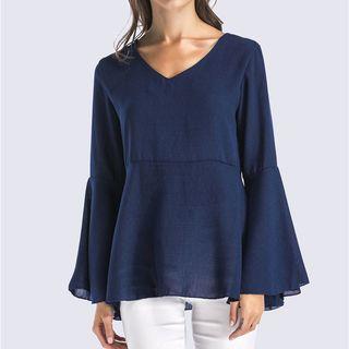 Double Sided Long-sleeve Chiffon Top