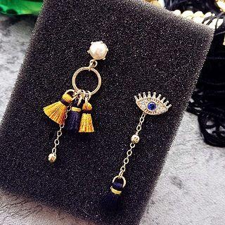 Asymmetric Tasseled Earrings