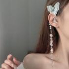 Butterfly Lace Faux Pearl Fringed Earring