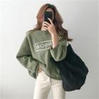 Dolman-sleeve Letter-printed Sweatshirt