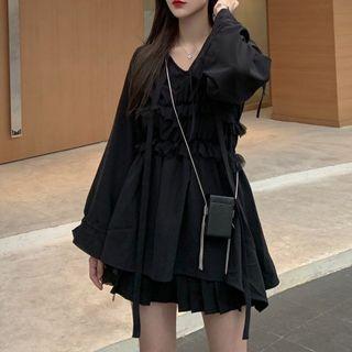 Pleated Skirt / Long-sleeve Dress