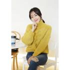 High-neck Cable-knit Sweater