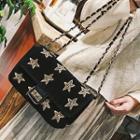 Star Embroidered Chain Strap Shoulder Bag