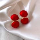 Geometry Drop Earring 1 Pair - Silver Needle - Red - One Size