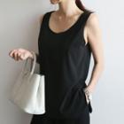 Round-hem Crepe Tank Top
