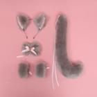 Fox Ear Cosplay Headband / Hair Clip / Bow / Wrist Cuffs / Tail / Set